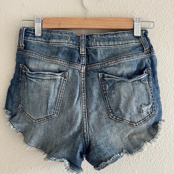 Distressed Blue Denim Shorts - Picture 2 of 7